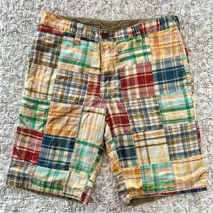 Tailor Vintage Reversible Colorful Patchwork/Khaki Men's 100% Cotton Shorts Y2K